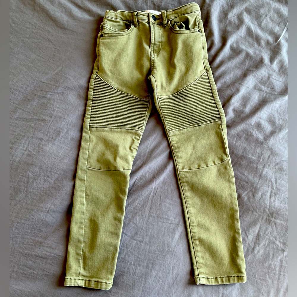 Boys moto jeans in army/olive green by Zara size 8 UEC